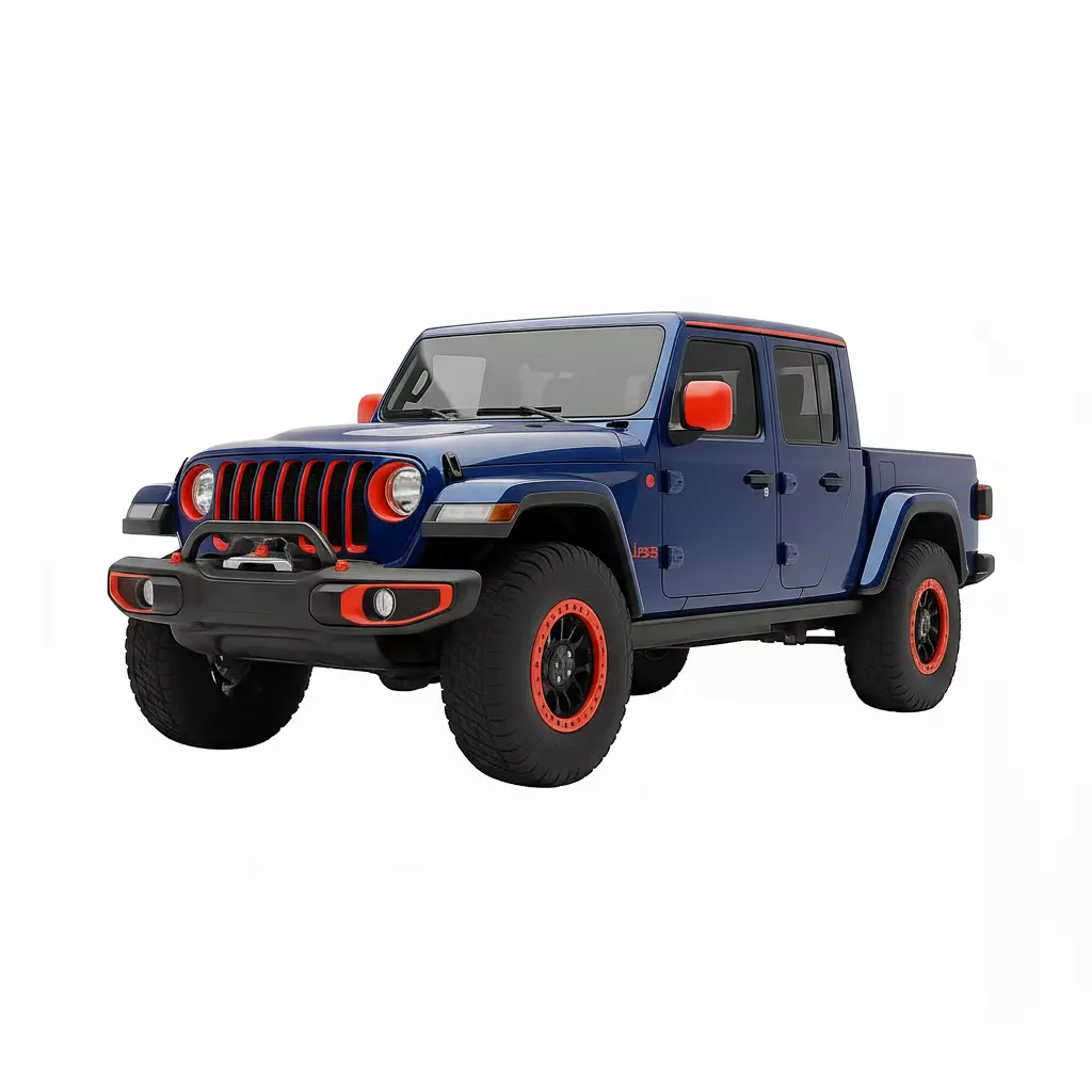 Customized Off Road Pickup Truck Low-poly 3D model_0