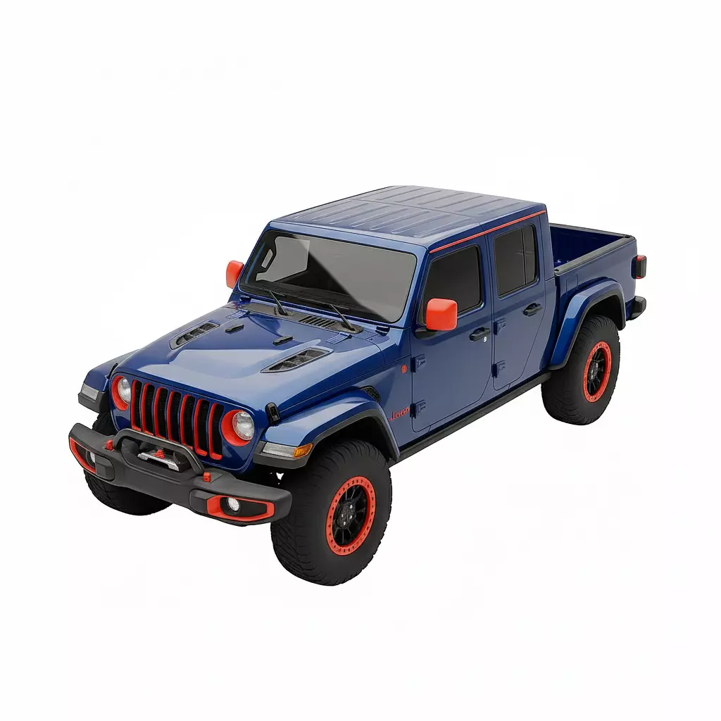 Customized Off Road Pickup Truck Low-poly 3D model_6