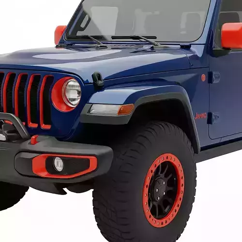 Customized Off Road Pickup Truck Low-poly 3D model 3