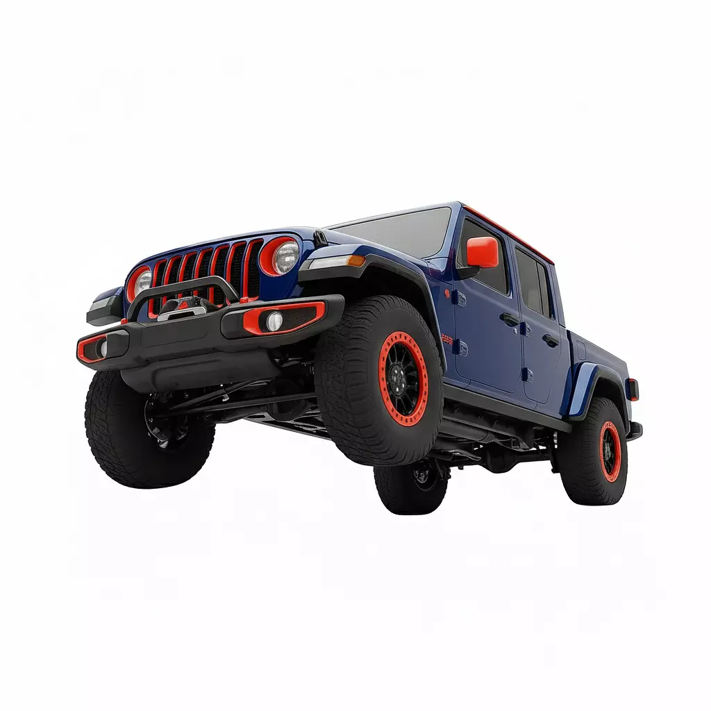 Customized Off Road Pickup Truck Low-poly 3D model_5