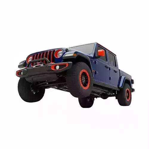 Customized Off Road Pickup Truck Low-poly 3D model 6