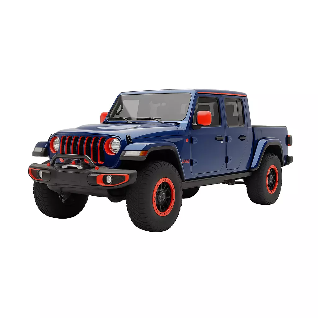 Customized Off Road Pickup Truck Low-poly 3D model_7