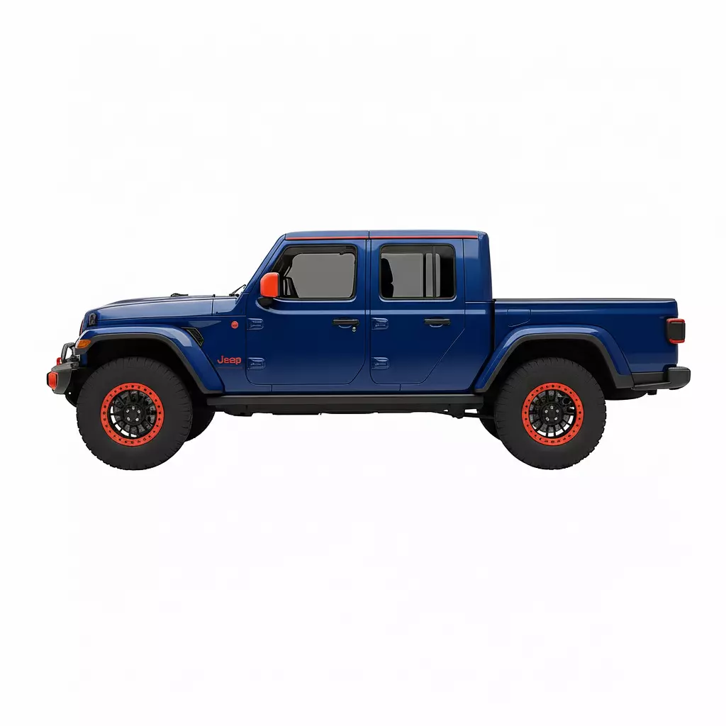 Customized Off Road Pickup Truck Low-poly 3D model_4