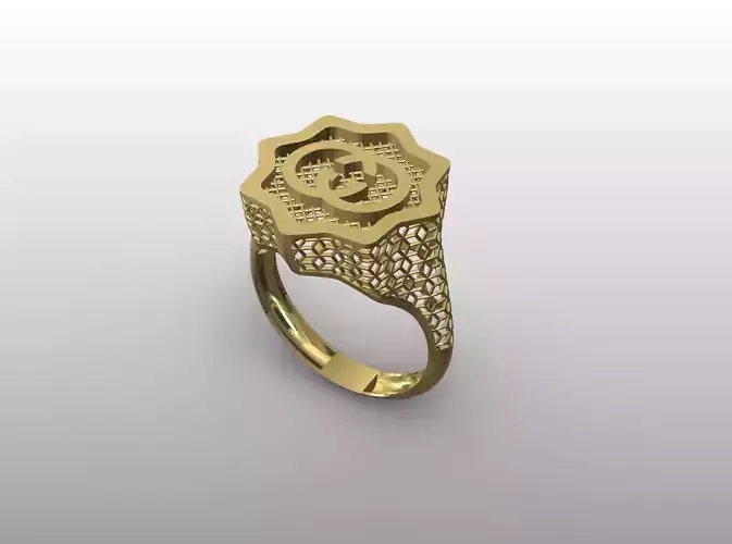 Star Emblem Mesh Ring