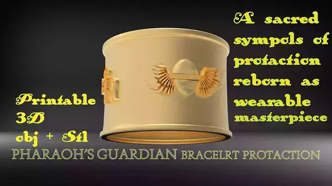 Pharaoh s Guardian Bracelet Ancient Egyptian Protection 3D print model