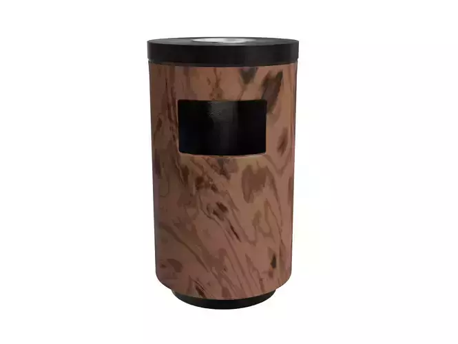 Cylindrical Indoor Waste Bin  Trash Can with Wood Grain