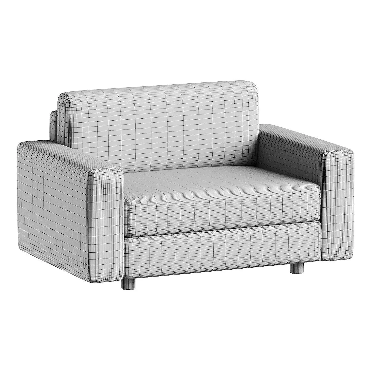 armchair white 3 3D model_3