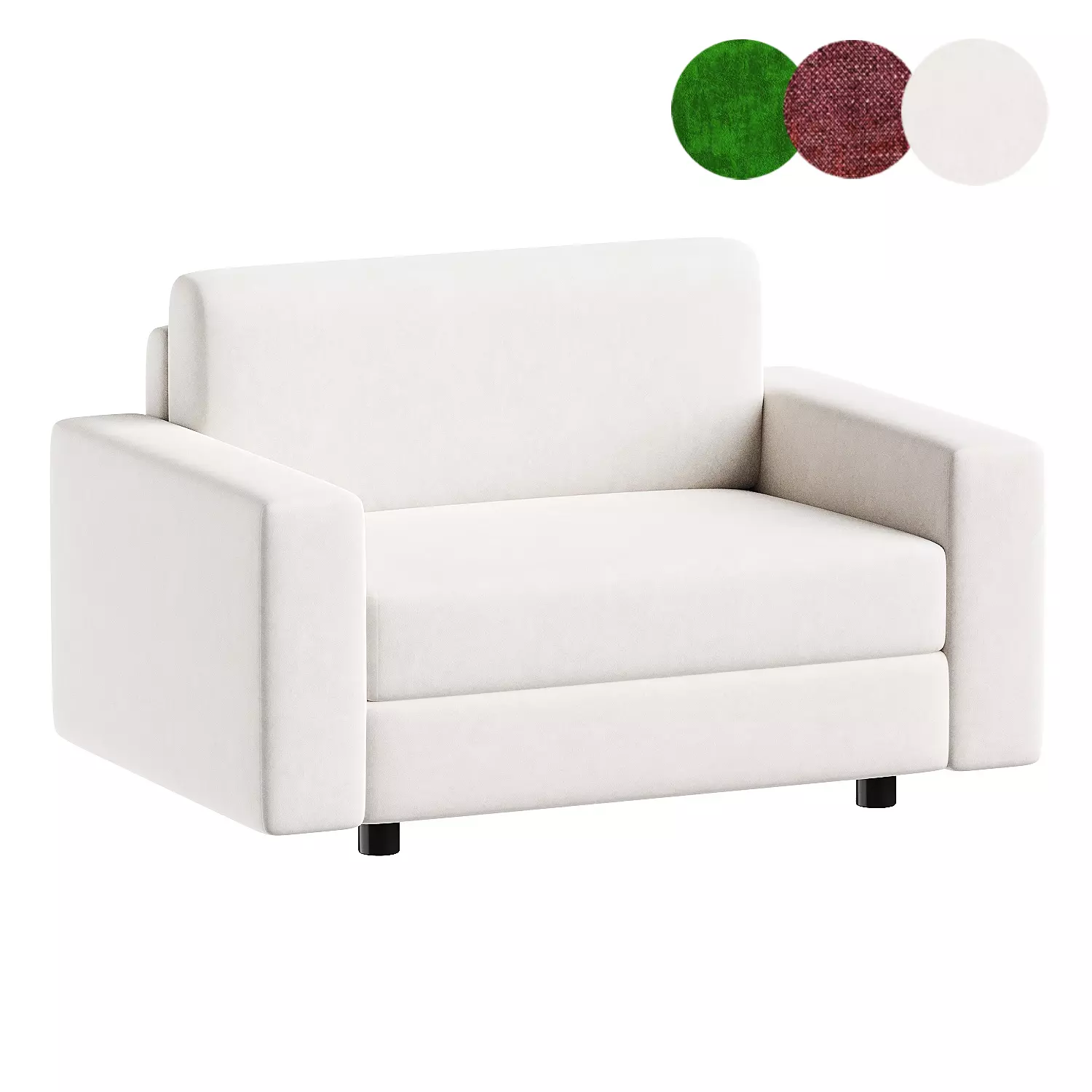 armchair white 3 3D model_0