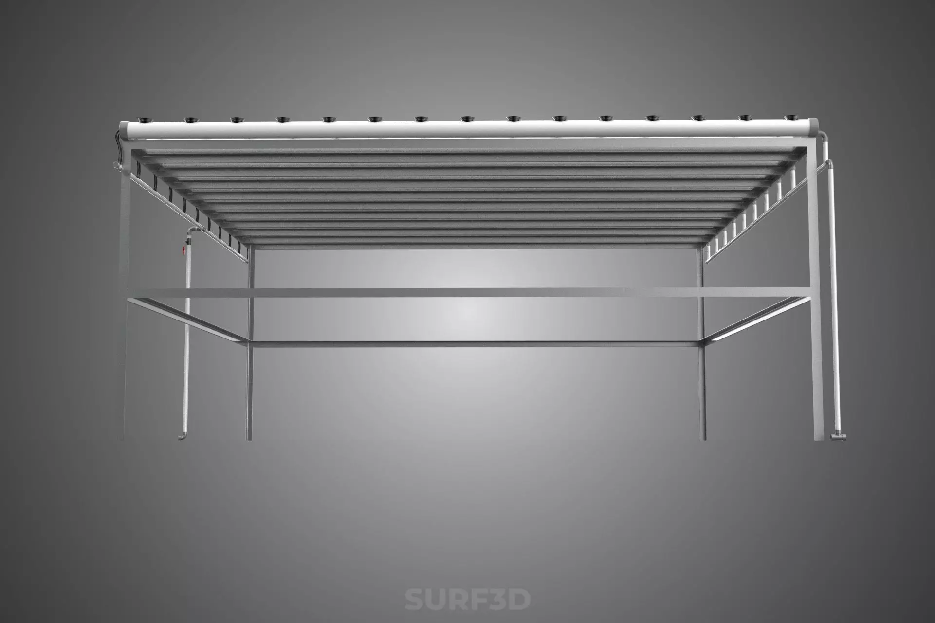 NFT GROW RACK PVC NETPOT SETUP SOIL-LESS HYDROPONIC FARM PLANT 3D model_14