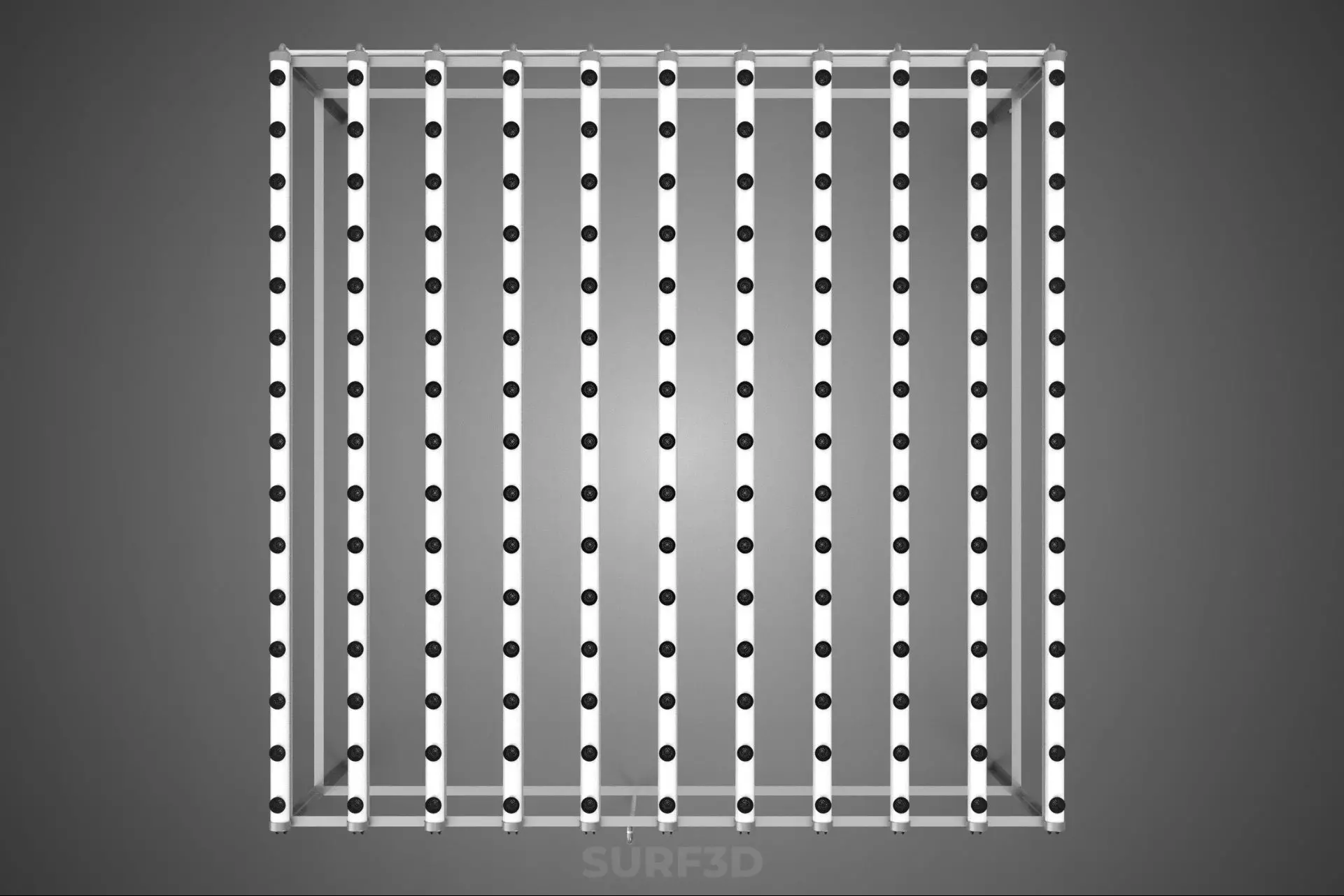 NFT GROW RACK PVC NETPOT SETUP SOIL-LESS HYDROPONIC FARM PLANT 3D model_15