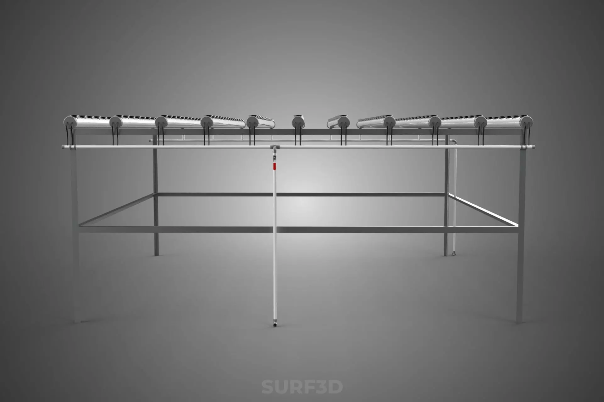 NFT GROW RACK PVC NETPOT SETUP SOIL-LESS HYDROPONIC FARM PLANT 3D model_7