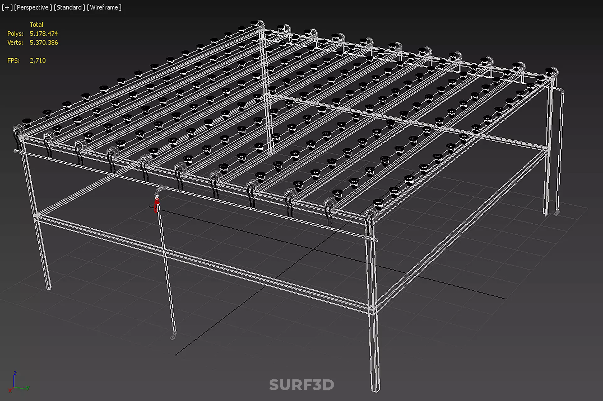 NFT GROW RACK PVC NETPOT SETUP SOIL-LESS HYDROPONIC FARM PLANT 3D model_24