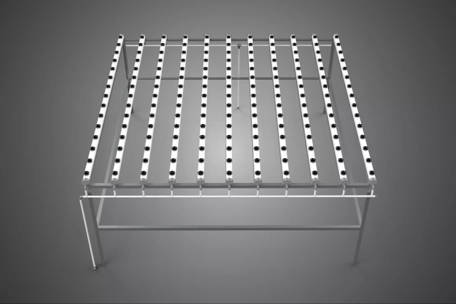 NFT GROW RACK PVC NETPOT SETUP SOIL-LESS HYDROPONIC FARM PLANT 3D model_0