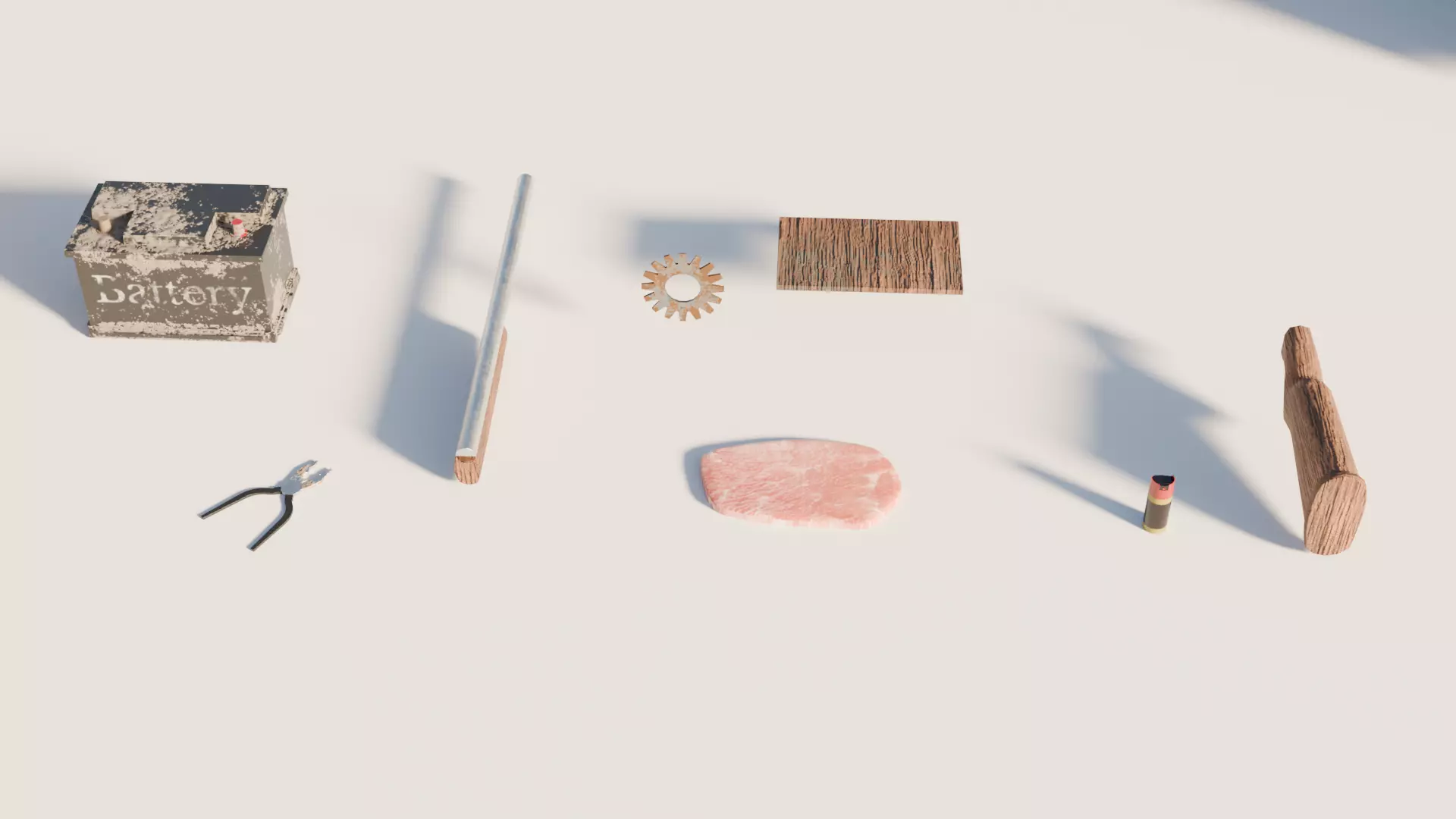 Props pack - mid-poly low-poly game-ready models Low-poly 3D model_2