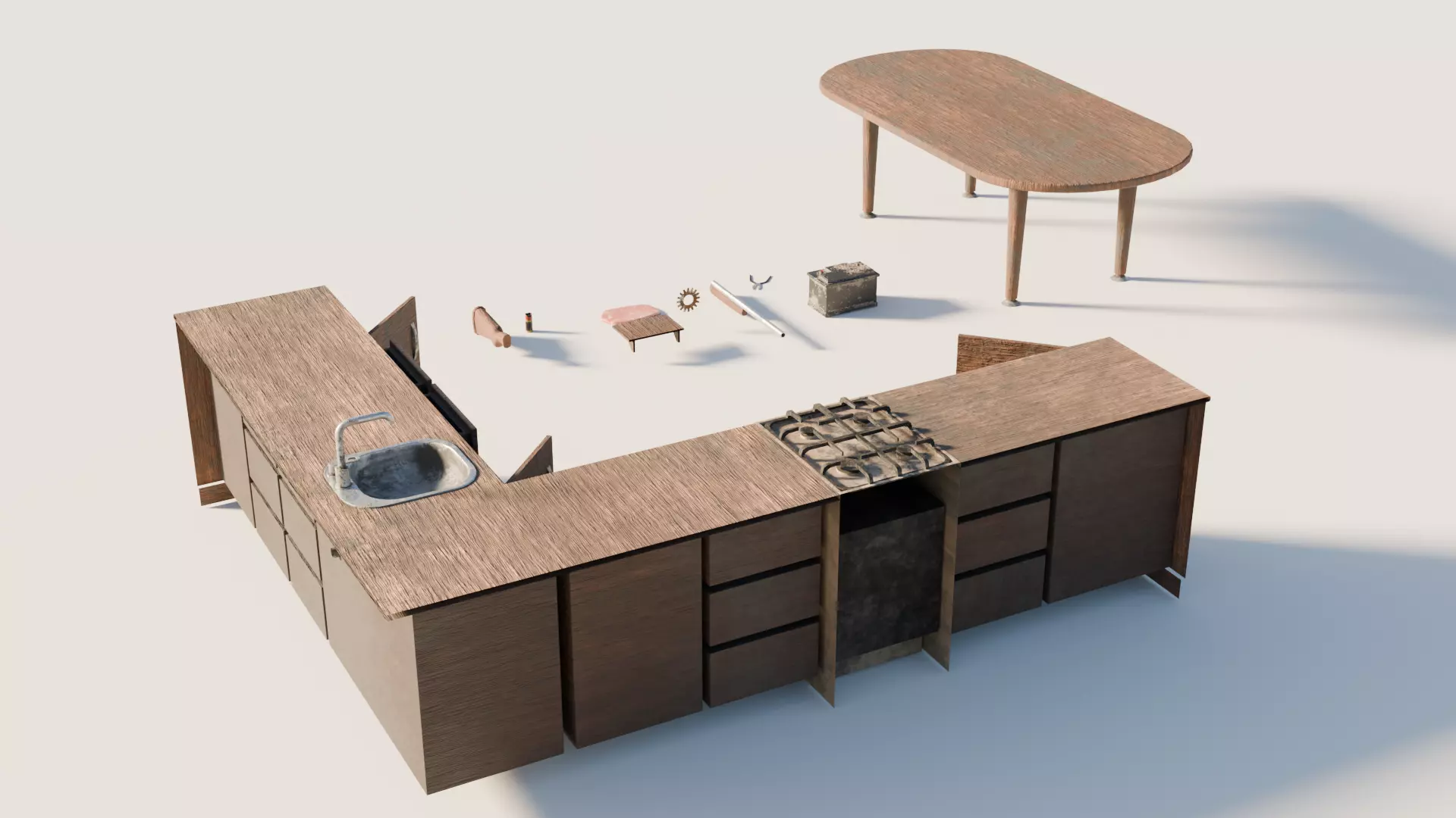 Props pack - mid-poly low-poly game-ready models Low-poly 3D model_4