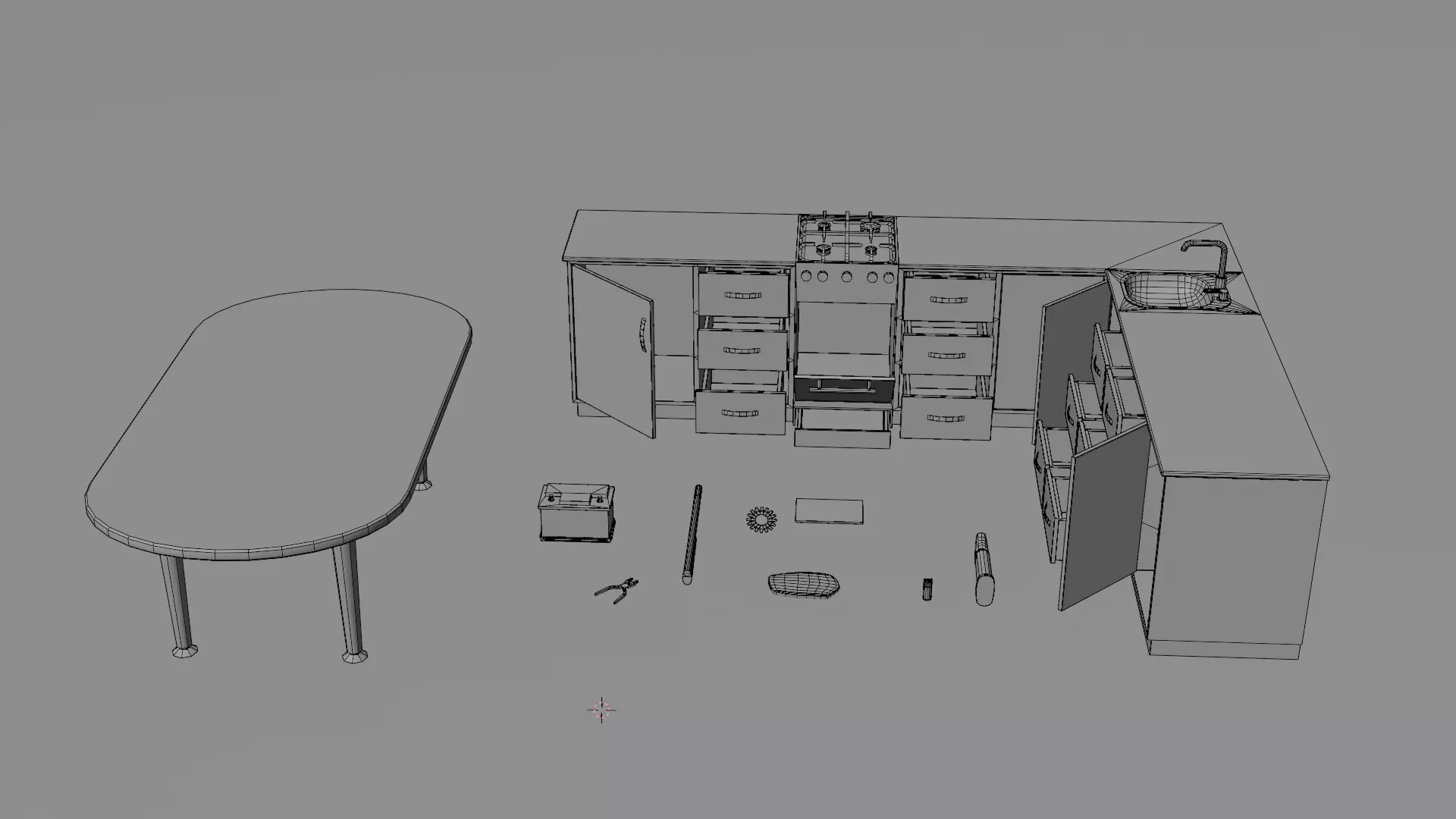 Props pack - mid-poly low-poly game-ready models Low-poly 3D model_6