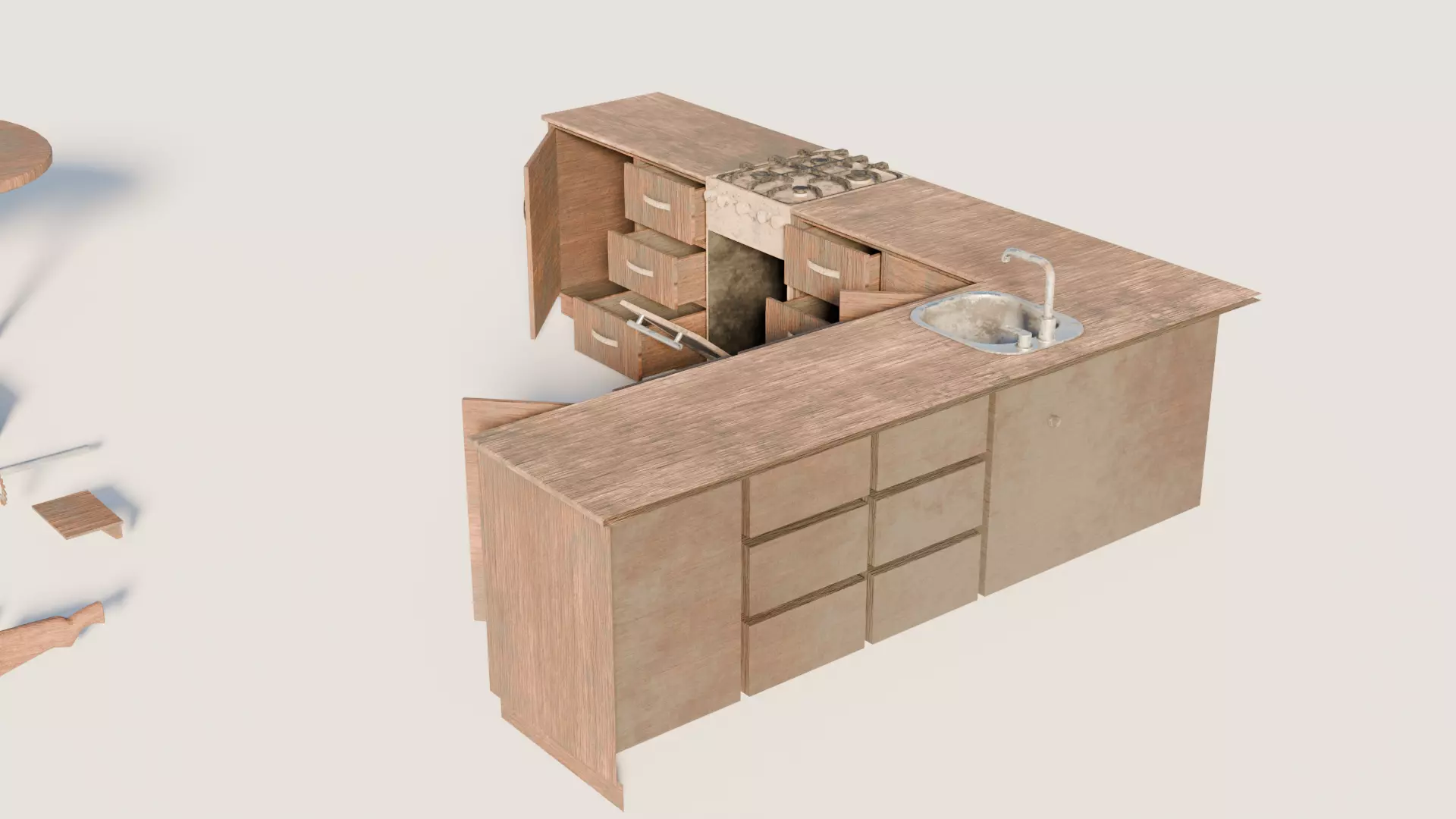 Props pack - mid-poly low-poly game-ready models Low-poly 3D model_5