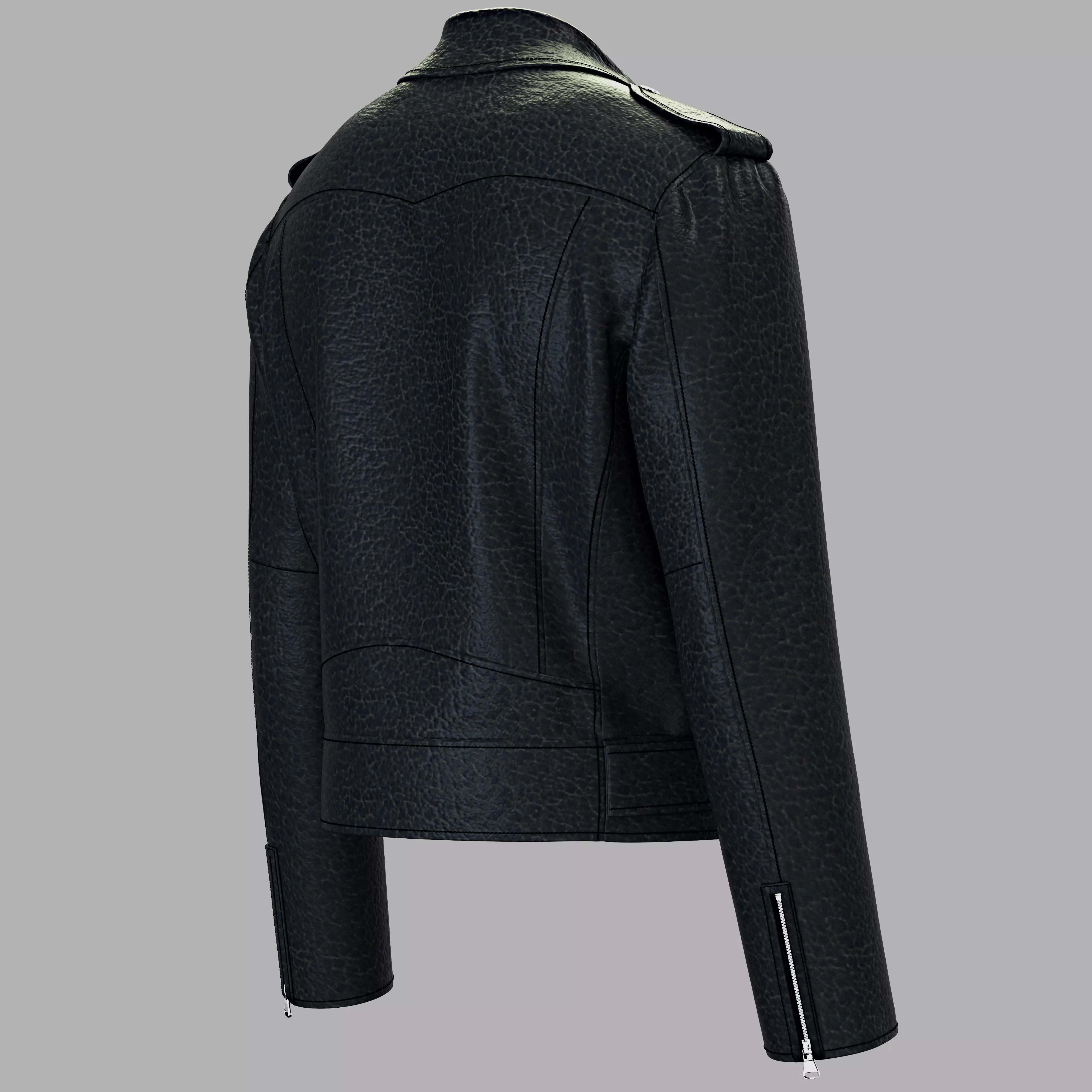 Biker Jacket For Men -3D Clothing Model - OBJ ZPRJ 3D model 3D model_3