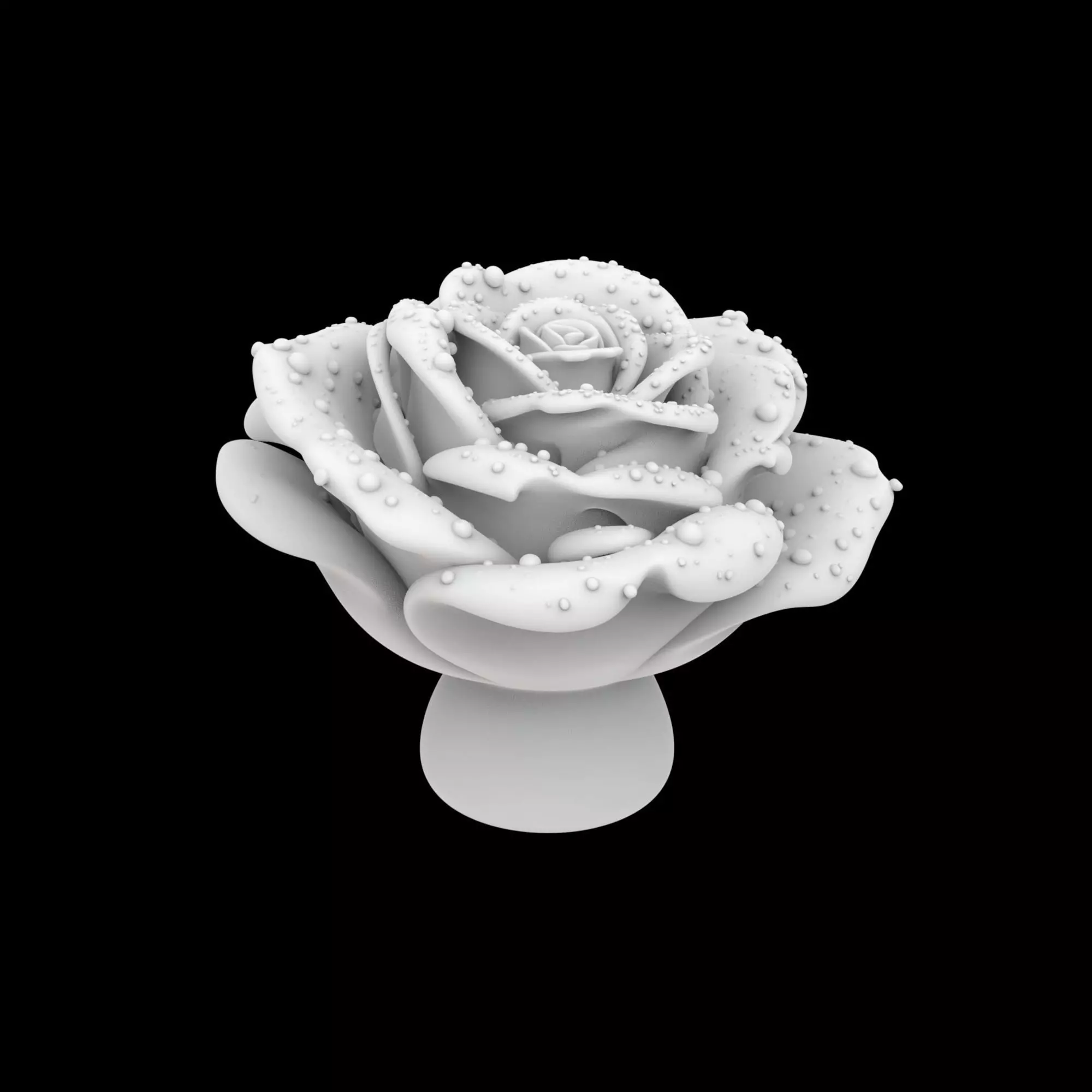 Dewy Rose Sculpture 3D Print Model 3D print model_0