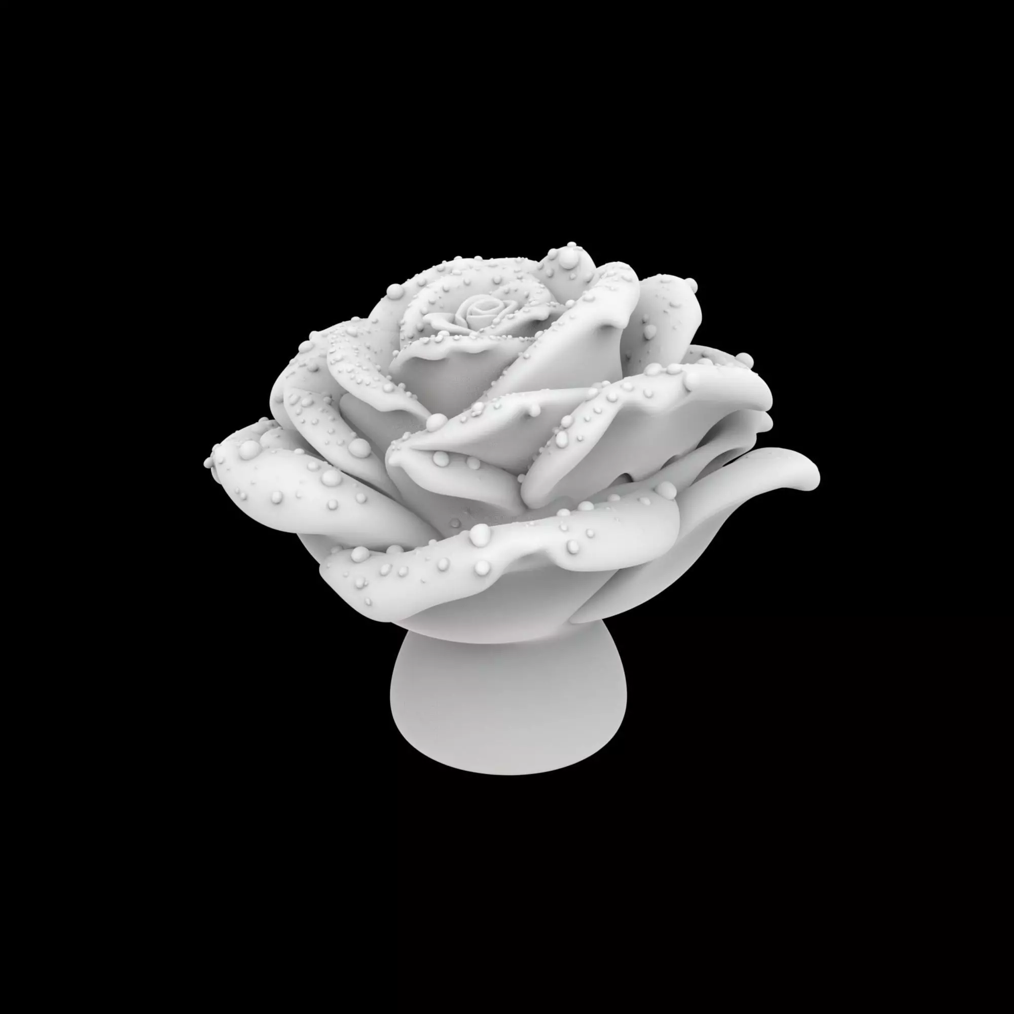 Dewy Rose Sculpture 3D Print Model 3D print model_1