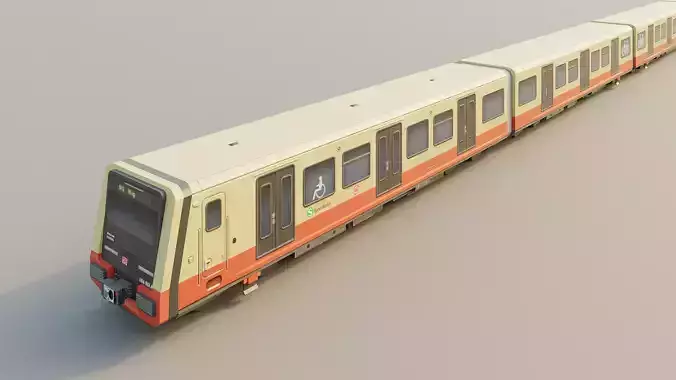 S-Bahn Berlin 484 Train Germany Model Low Poly