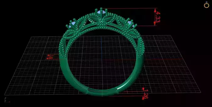 Antique Crown Engagement Band