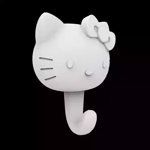 Hello Kitty Wall Hook 3D Print Model