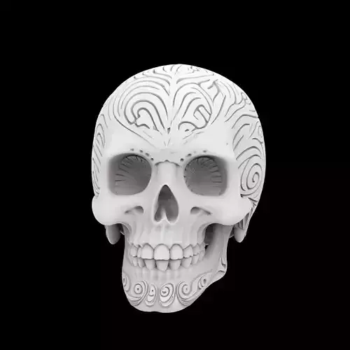 Ornate Tribal Skull 3D Print Model