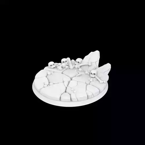Round Stone Base With Cracked Rocks 3D Print Model