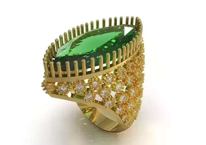 Royal Emerald Peridot Cocktail Ring model jr00278