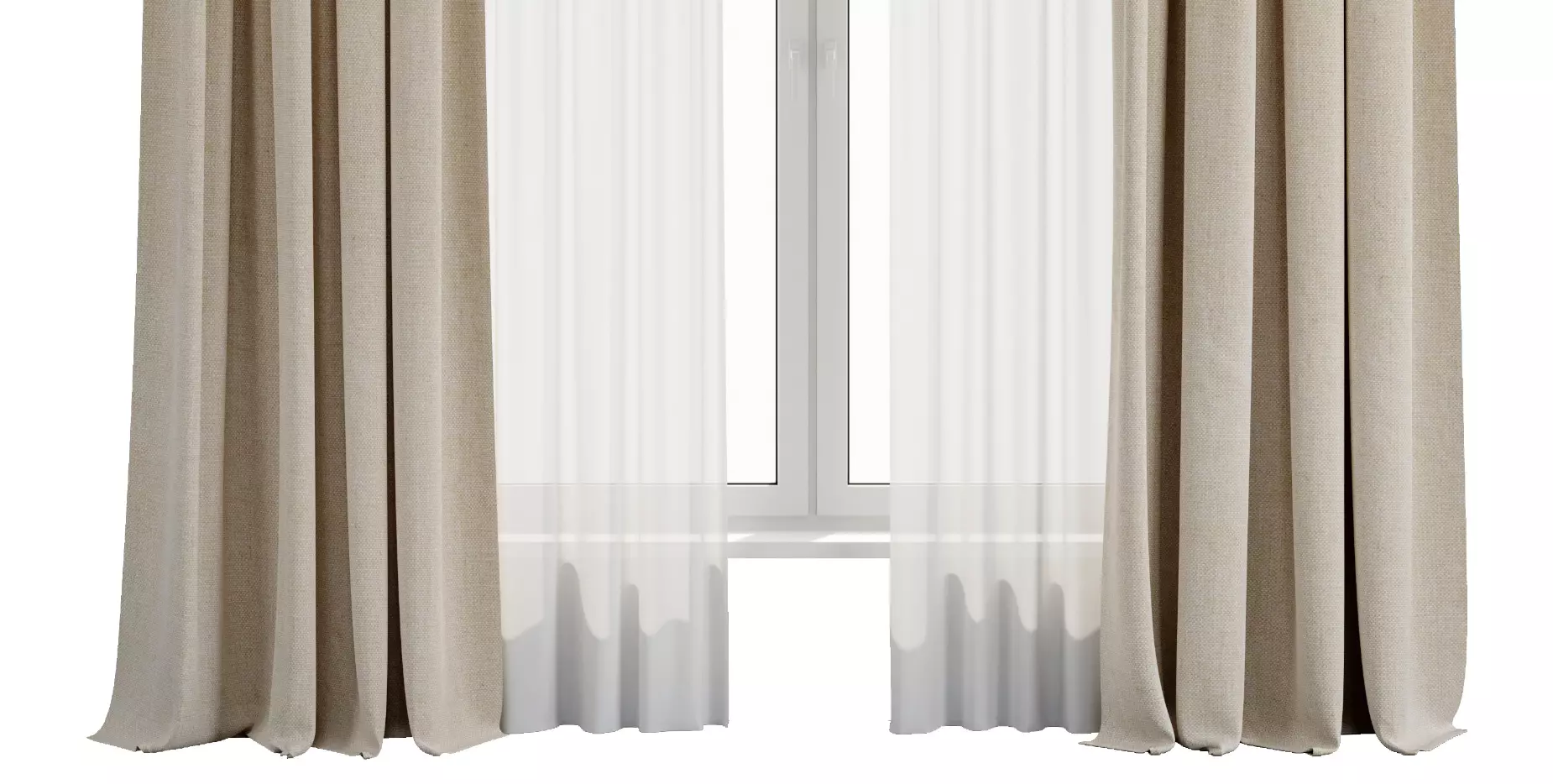 Curtain with rod 50 HBH corona Low-poly 3D model_7