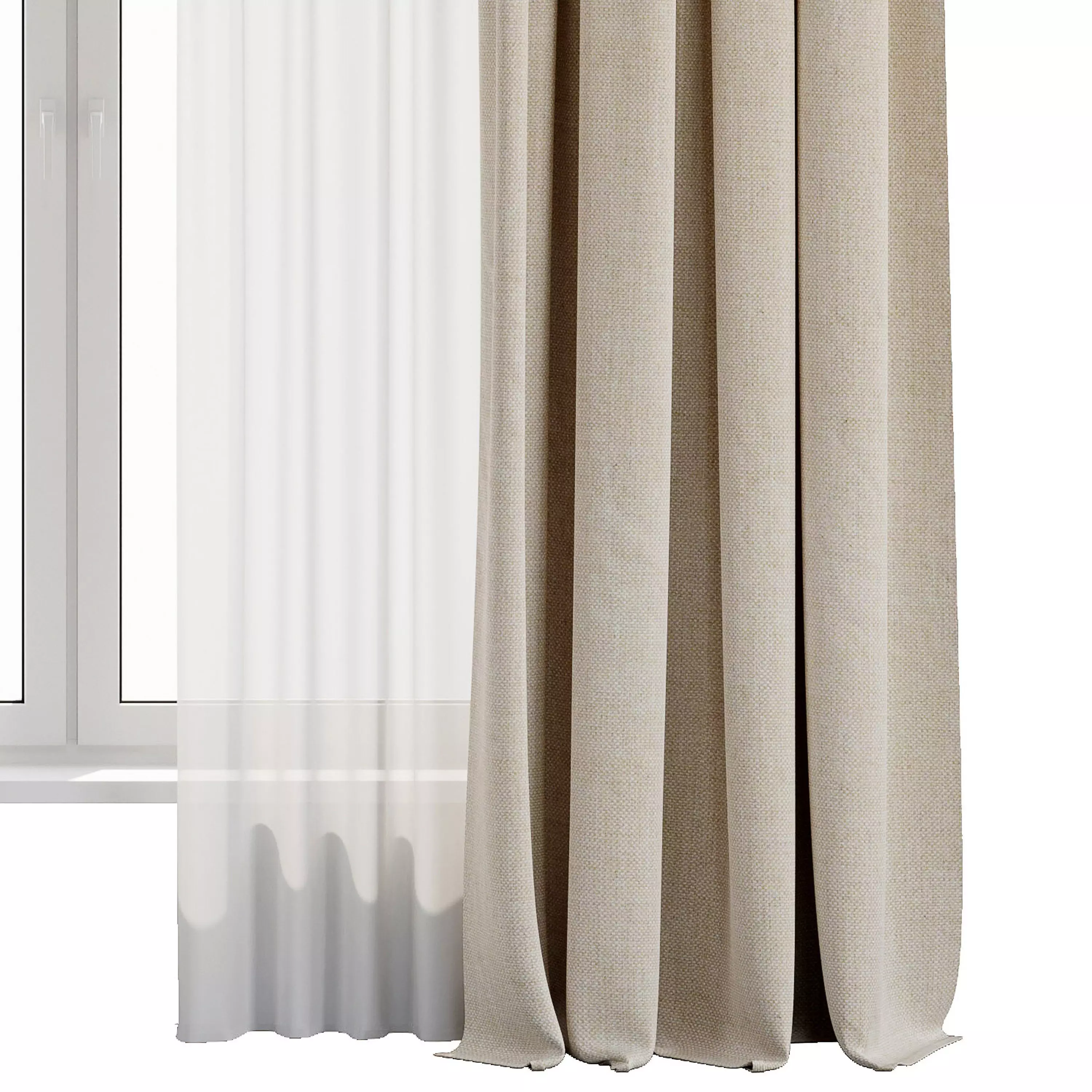 Curtain with rod 50 HBH corona Low-poly 3D model_2