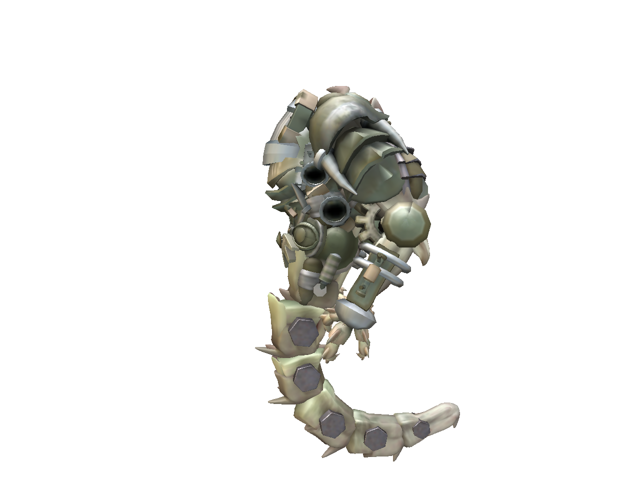 Droid humanoid Low-poly 3D model_3