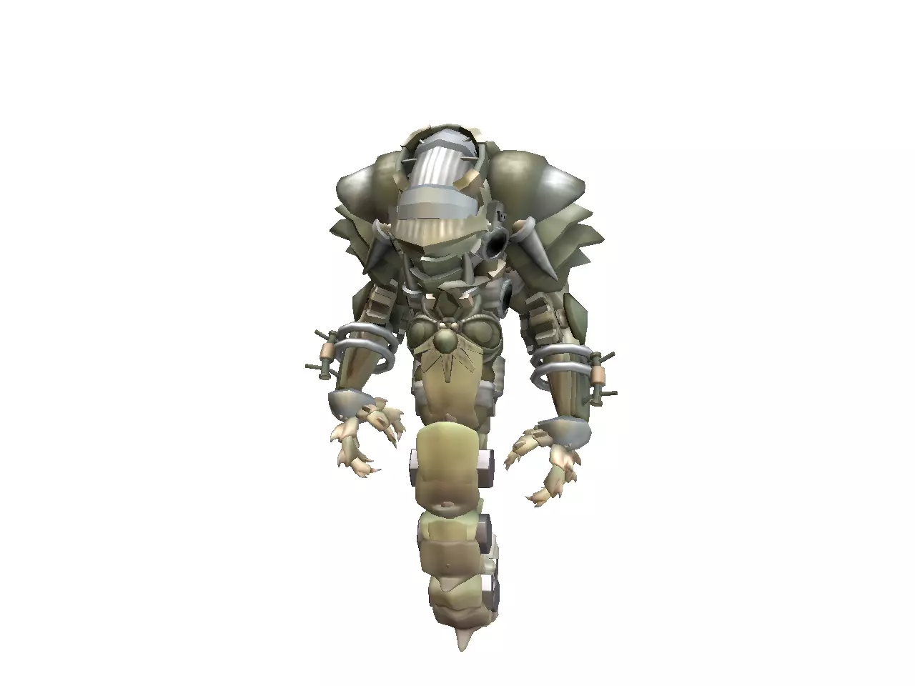 Droid humanoid Low-poly 3D model_0