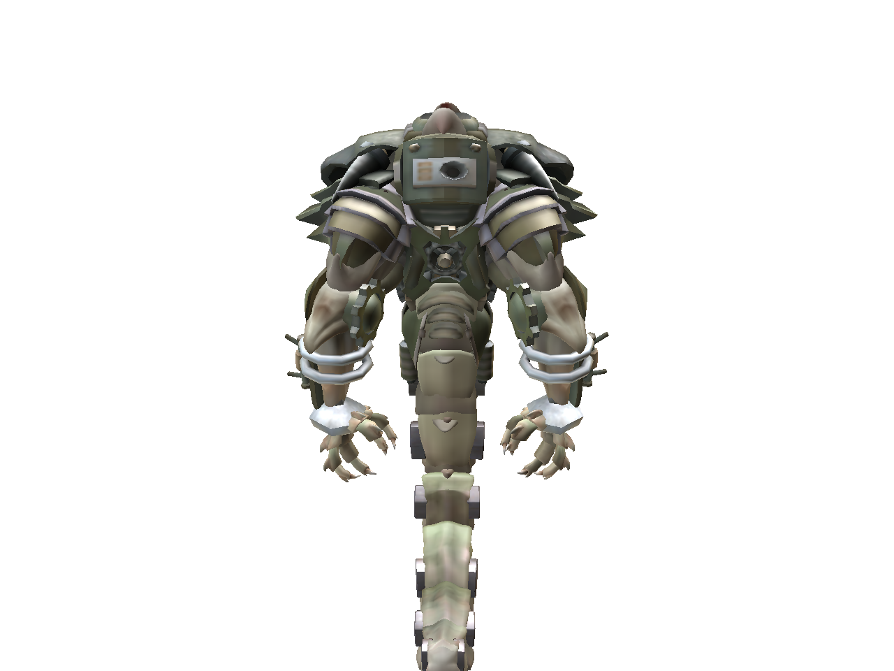 Droid humanoid Low-poly 3D model_2