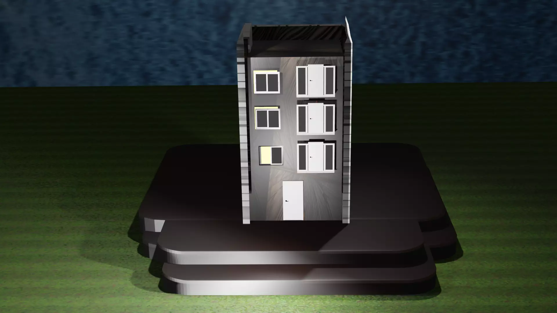 Urban Minimalist Tower Low-poly 3D model_0