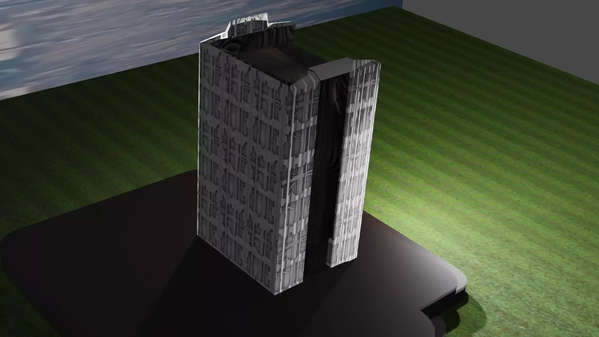 Urban Minimalist Tower Low-poly 3D model_3