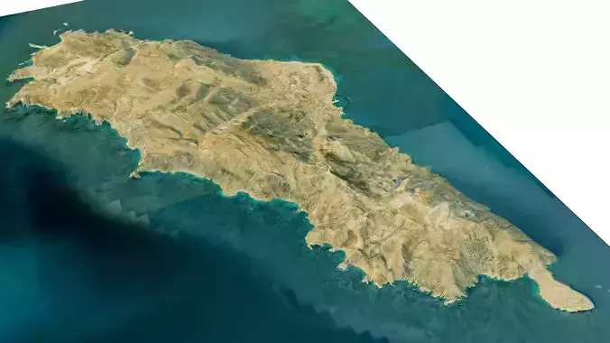 Kasos island full 3D model terrain