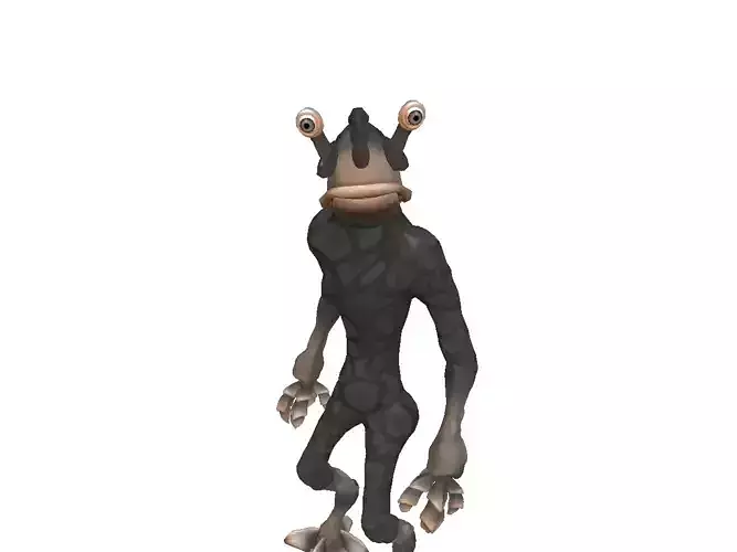 Pop-eyed-alien creature from star wars force awakens Low-poly 3D model