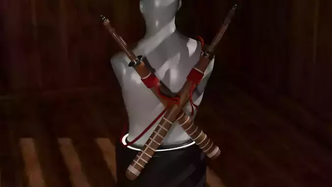 Low Poly 3D Thai Sword Model