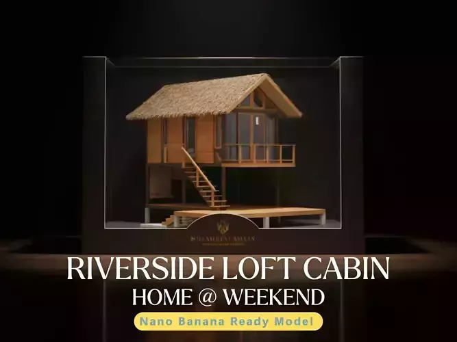 River Deck Cabin - Modern Tropical - Home at Weekend - Tiny Home 3D model 6