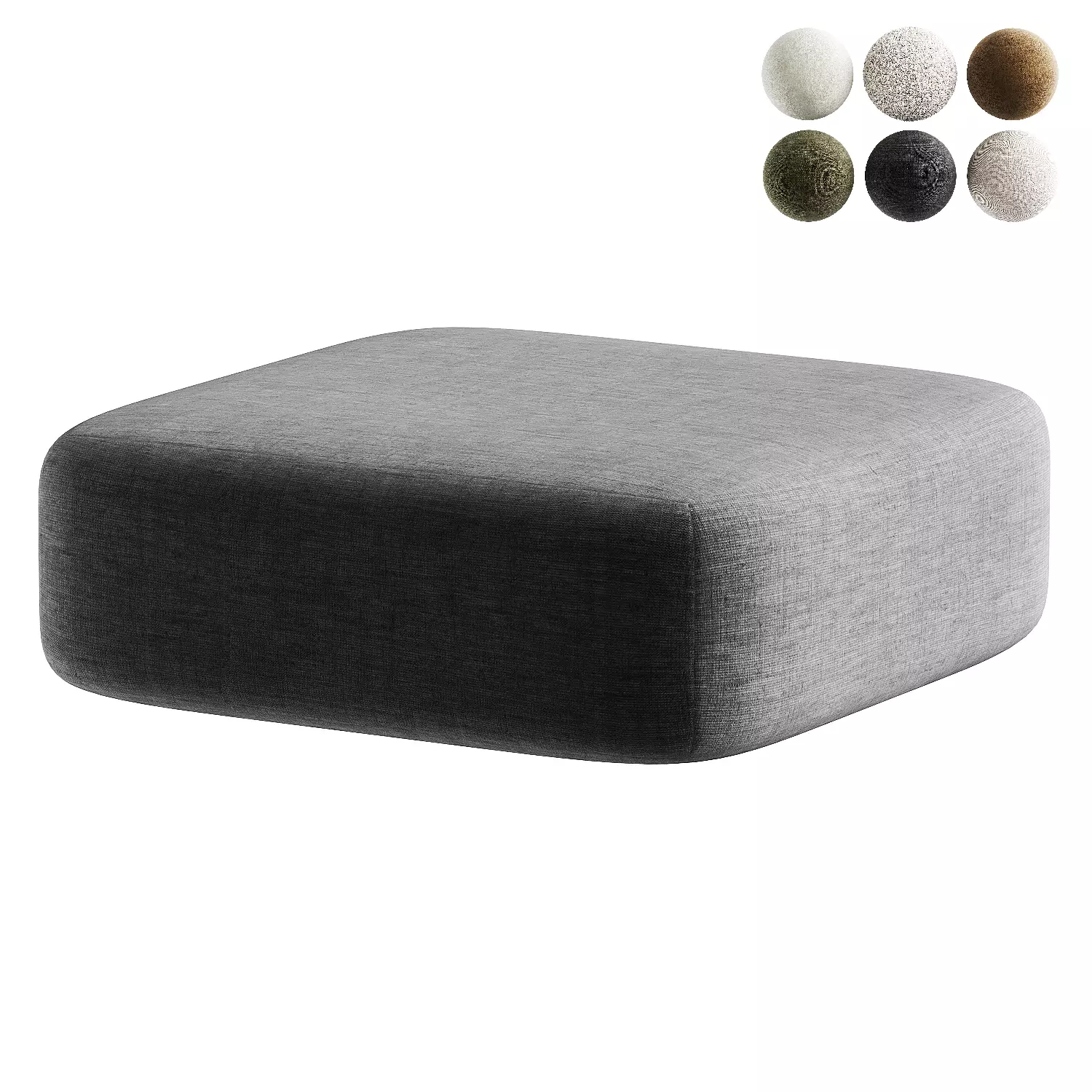 pouf black 3D model_0