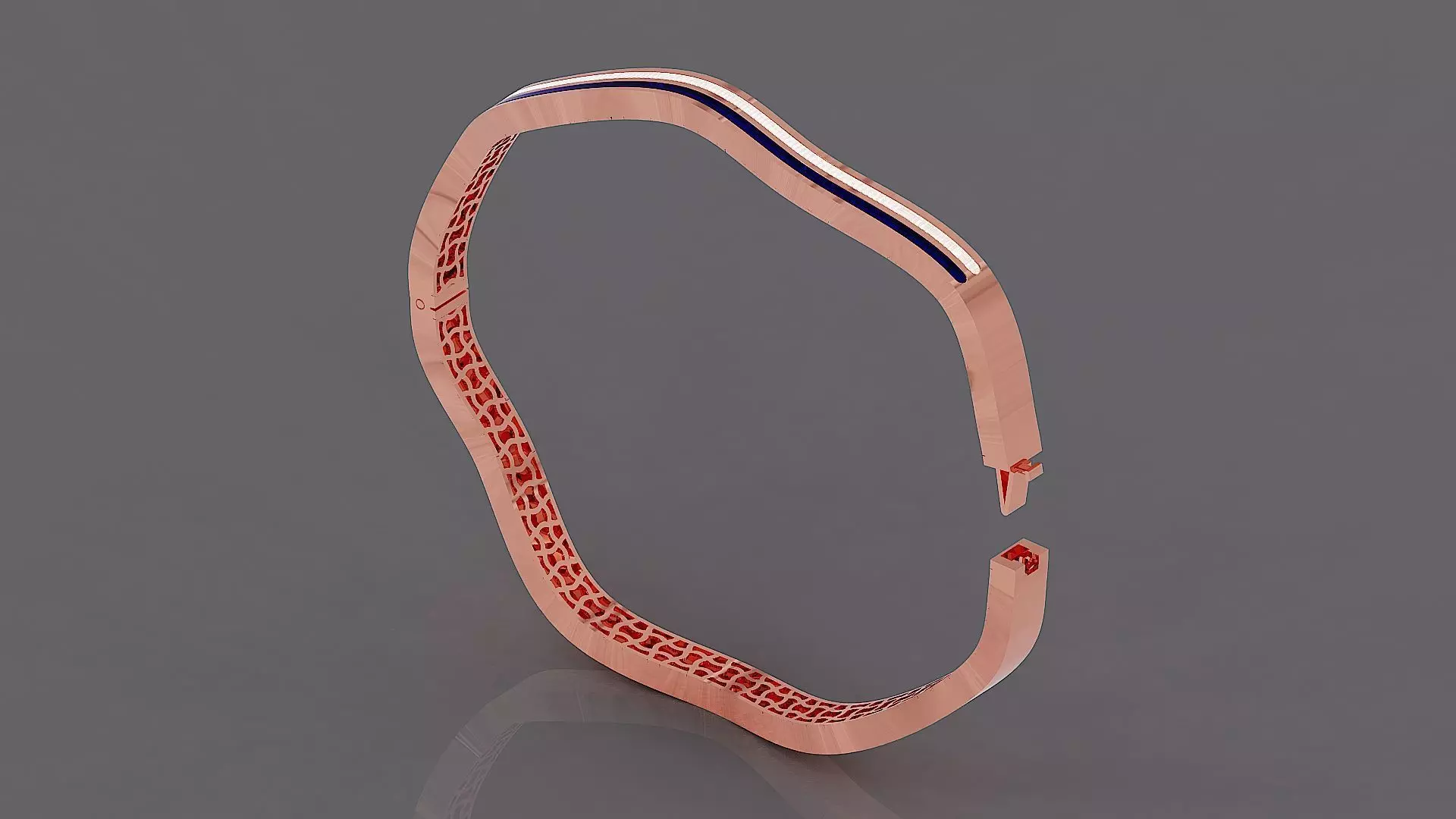 Elegant Wavy Bracelet with Enamel 3D print model_5