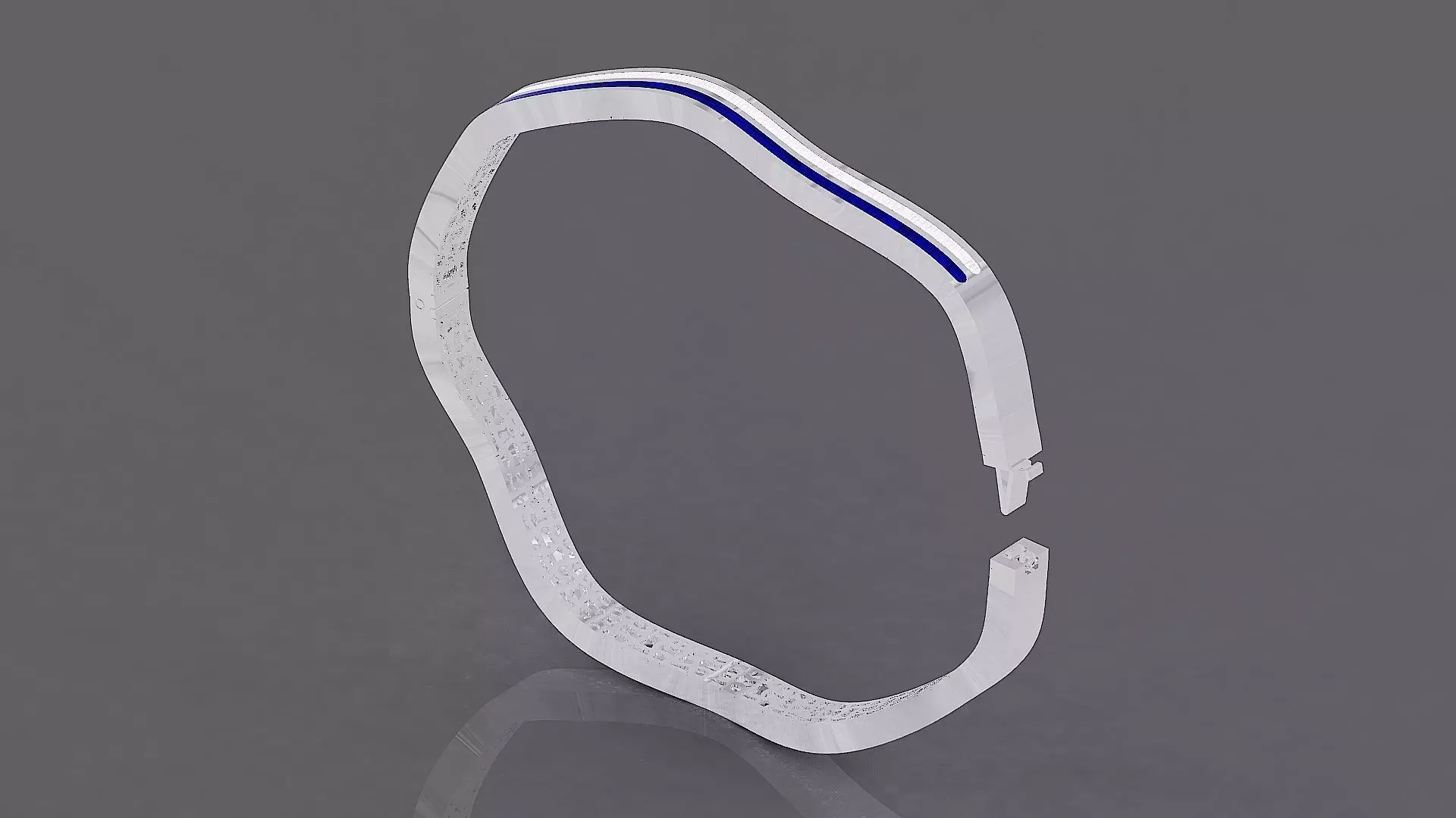 Elegant Wavy Bracelet with Enamel 3D print model_9