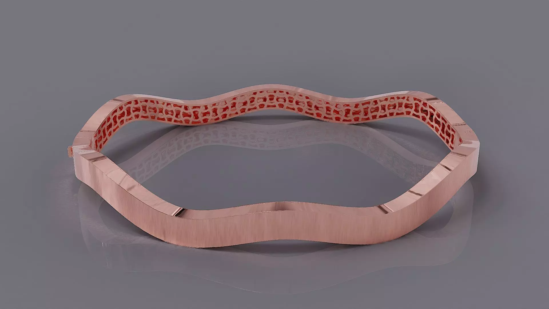 Elegant Wavy Bracelet with Enamel 3D print model_7