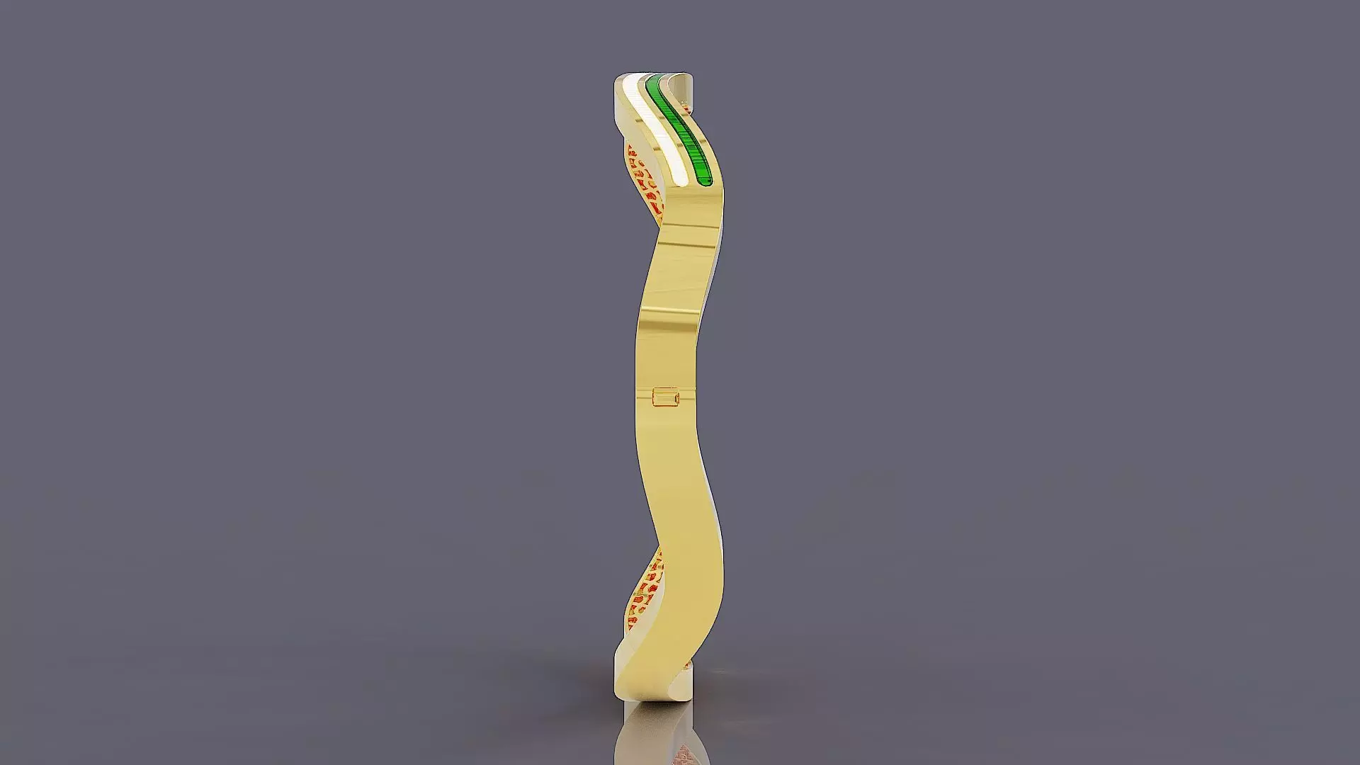 Elegant Wavy Bracelet with Enamel 3D print model_3