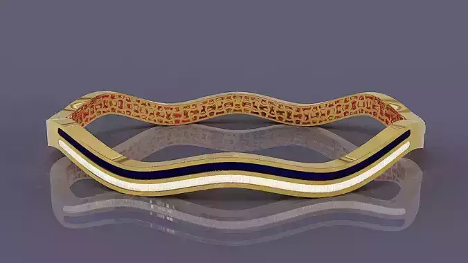 Elegant Wavy Bracelet with Enamel