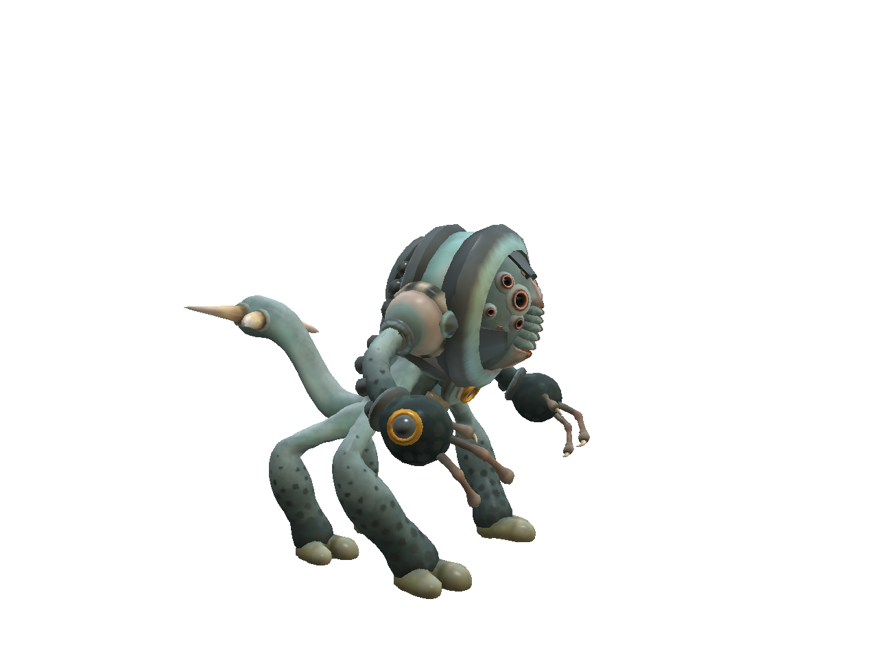 Fight Robot Low-poly 3D model_2