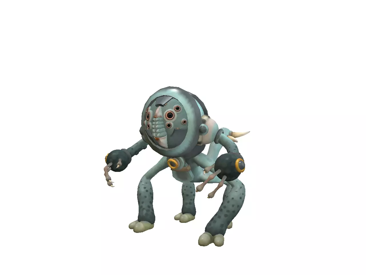 Fight Robot Low-poly 3D model_0