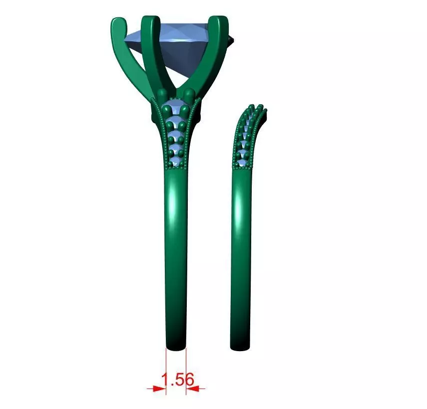 Pear Engagement Ring 3D print model_7